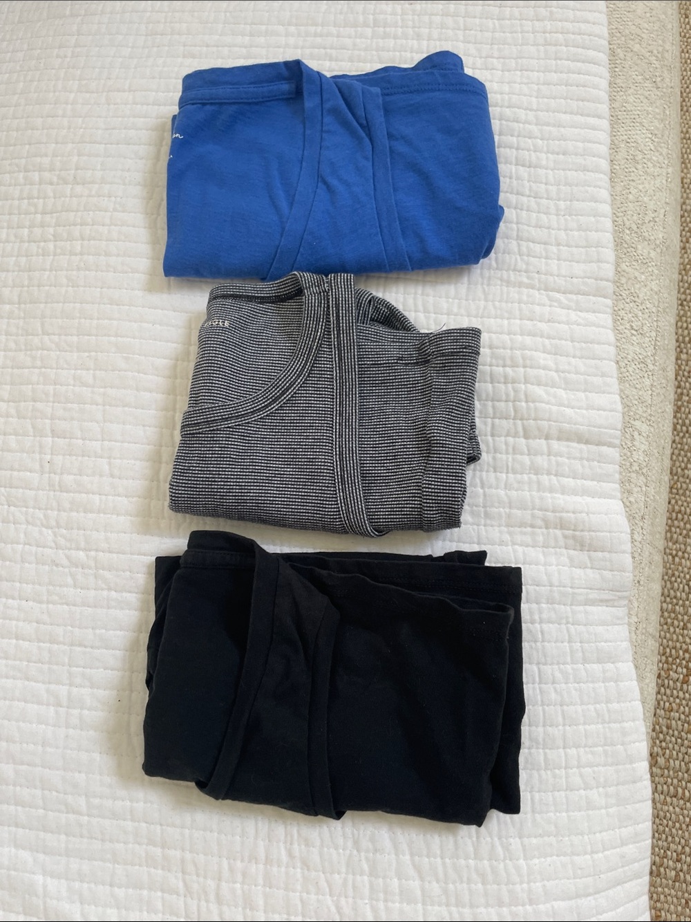 J. Crew Bright Blue, black and strip  V-Neck Cotton Tank